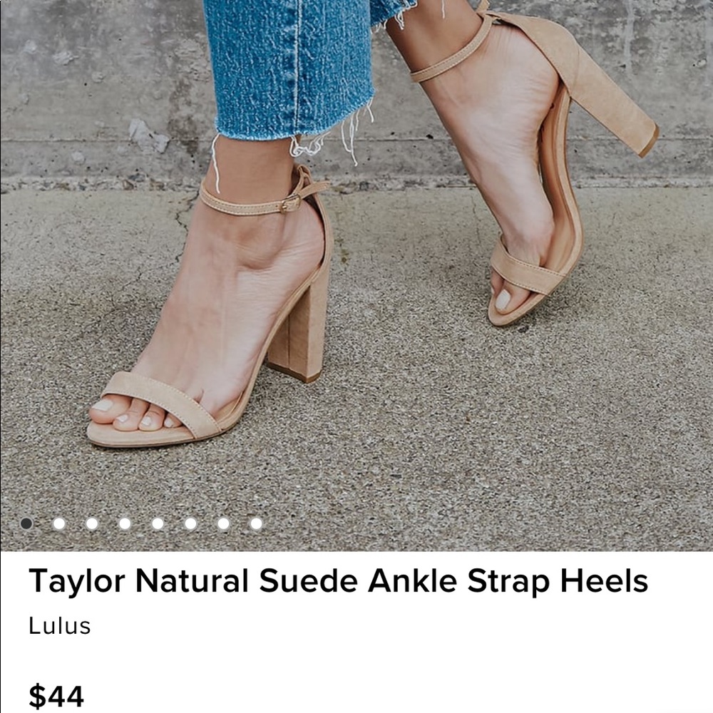 Ankle Strap Heels Nude Suede size 6.5